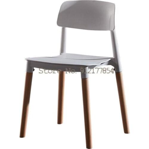 Nordic Modern Minimalist Plastic Chair Solid Wood Lounge Chair Restaurant Dining Chair Gift Chair Adult Back Chair Conference Ch