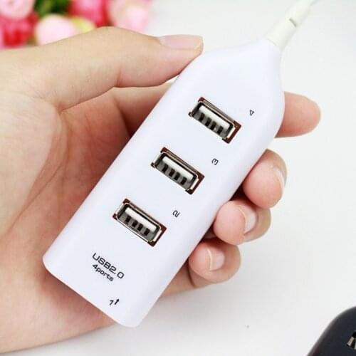 2 Colors New Universal USB Hub 4 Port 2.0 With Cable High Speed Mini Socket Pattern Splitter Adapter For Laptop PC