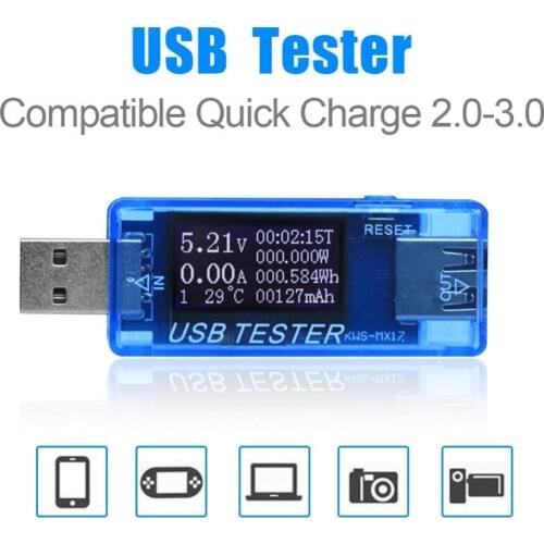 8-in-1 USB Current And Voltage Detector Digital Dispay 4V-30V Tester Current Voltage Charger Capacity Monitor