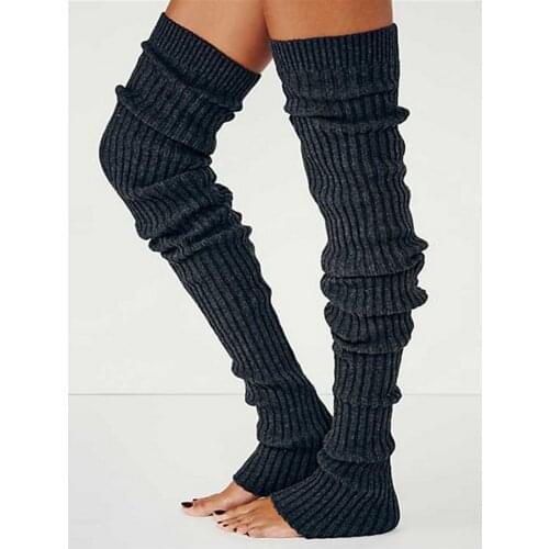 Womens Winter Knit Crochet Knitted Leg Warmers Knee High Boot Stockings