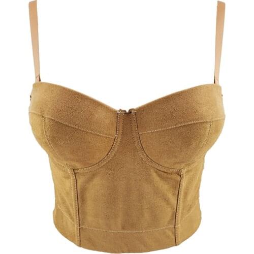 New in Crop Top To Wear Out Velvet Autumn Corset Top Nightclub Sexy Tops Women Bra Push Up Bustier Female Tops Mujer JY8805