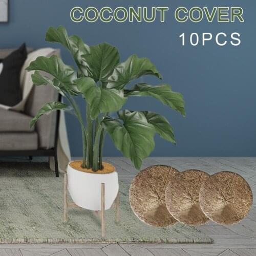 10 Pcs Plants Cover Pot Plants Winter Coconut Mulch Cover Mulch Disc Plant Cover Coconut Doormat for Gardening