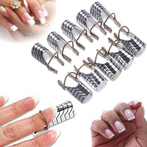 10Pcs Professional Women Reusable UV Gel Acrylic Tips Nail Art Quick Dual Forms Nail Finger Extension Guide Form Beauty Tools