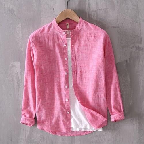 100% Cotton Shirts Mens Solid Long-sleeved Casual Top Quality Shirts Button Down Dress Shirts Male Camisas Masculina Tops TS-563