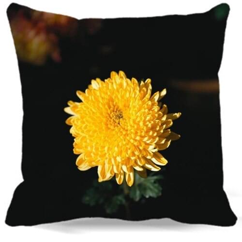 2017 New 18' 16' 19' cushion Covers yellow Chrysanthemum flowers 9 style Black Pillows Case For Vintage Home car sofa Decorative