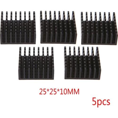 5Pcs 25*25*10mm Aluminum Heatsink Block Computer Cooler Electronic Chip Radiator