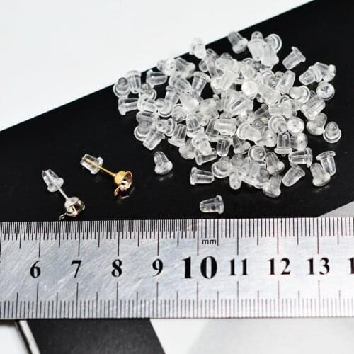 600x Clear Plastic Allergy Free Replacement Earring Back 5mmx6mm End Stopper