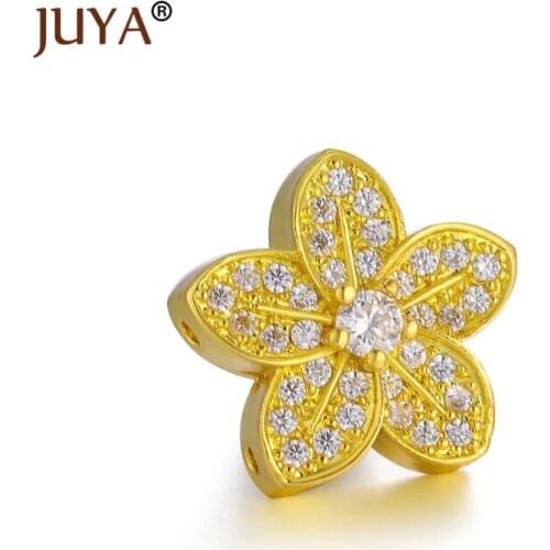 Luxury Cubic Zirconia Flower Spacer Beads For Jewelry Making DIY Pearls Beaded Bracelets Necklaces decorative beads accessories