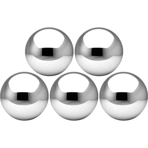 D08D 5 Pcs Stainless Steel Gazing Balls Mirror Polished Hollow Ball Reflective Garden Sphere Floating Pond Balls Globe