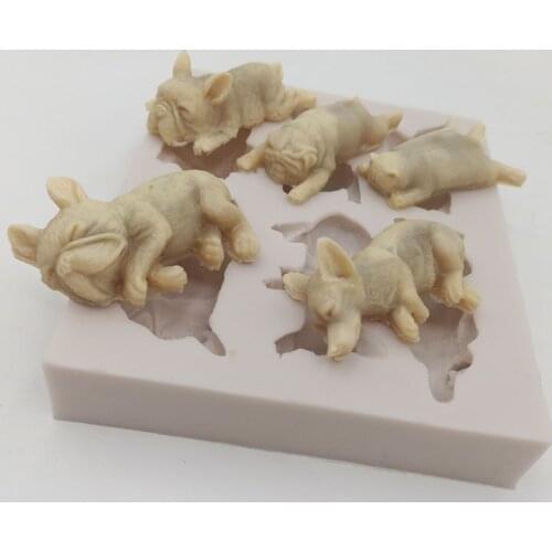 Minsunbak Cake Mold 6 Different Styles Of Dog Silicone Fondant Mold 3D Chocolate Cake Decorating Tool DIY Baking Tool