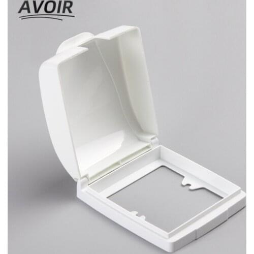 Avoir 86 Type Wall Socket Waterproof Splash Cover Box Bathroom Switch Child Protector Outlet Cap For Electric Socket Plastic Box