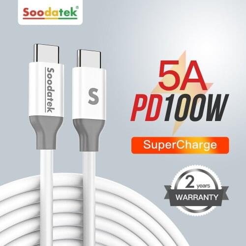 USB Type C to USB C Cable 5A for Samsung Galaxy S9 PD 100W Fast Charger USB C Cable for Macbook Support Quick Charge USB C Cord