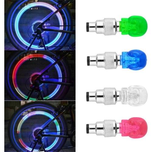 2pcs Universal Car Skull Led Bike Hot Wheel Valve Cap Light Tyre Car Wheel Tyre Tires Valve Stem Caps