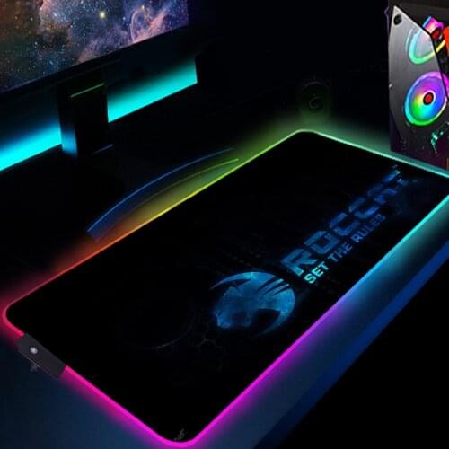 ROCCAT Logo Computer Keyboard Mousepad RGB Gaming Accessories Mouse Pad PC Gamer Desk Mat Anime LED Mouse Mats Varmilo Mausepad