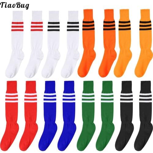 Fashion Striped Solid Color Girls Boys Stockings Knee High Long Football Volleyball Sock Student Team Sports Cheerleading