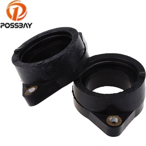 POSSBAY Motorcycle Parts Black Carburetor Interface Intake Manifold Rubber Joint Boots for Yamaha TX/XS650 Twin 1974-1977