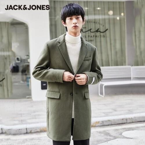 Jack Jones Mens Classic Single Breasted Lapel Collar Wool Coat 219427514