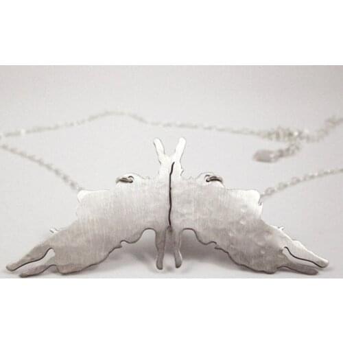 Rorschach inkbolt test card psychology necklace graduation gift science jewelry - silver pendant