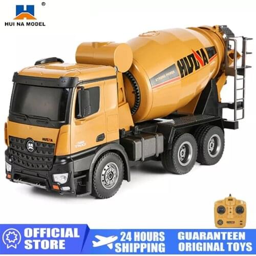HUINA 1:14 RC Truck Tractor Caterpillar Engineering Car 2.4GHz Renmote Controll Car 10 Channel RC Mixer Trucks Toys Boys Gifts