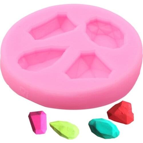 Gem Diamond Crystal Shape Silicone Fondant Soap 3D Cake Mold Baking Tool Moulds Cupcake Jelly Candy Chocolate Decoration