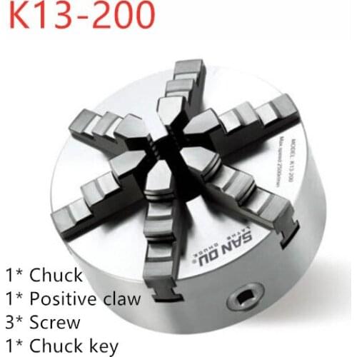 SAN OU K13 Series(Single Positive Claw) K13-200 Self-centering Six Slope Jaws Chuck