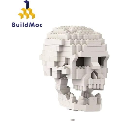Buildmoc Moc-41161 Human Skull With Brain Compatible Puzzle Assembling Block Toys For Adults 18 Build Art With Building Blocks