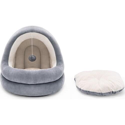 Washable Pet Bed Detachable Cat Basket Warm Cat Cave Bed With Free Cushion Pillow Bed For Dog Cats Pet Cushion in Cat Supplies