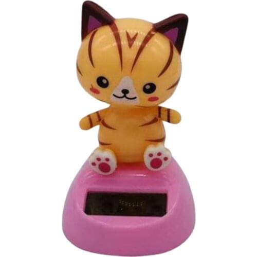 Solar Powered Dancing Animal Swinging Animated Bobble Dancer Kids Toy-Cat Gray