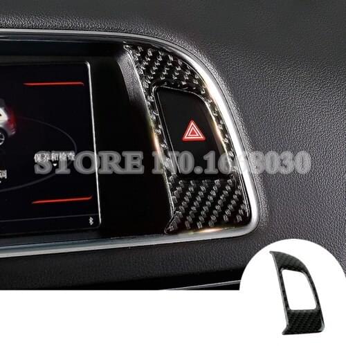 Carbon Fiber Center Hazard Warning Light Switch Cover For Audi Q5 8U 2009-2015 1pcs Car accesories interior Car decoration
