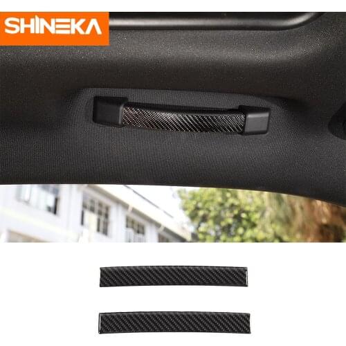 Interior Mouldings For Dodge Challenger Carbon Fiber Car Roof Grab Handle Decoration Covers Stickers For Dodge Challenger 2015