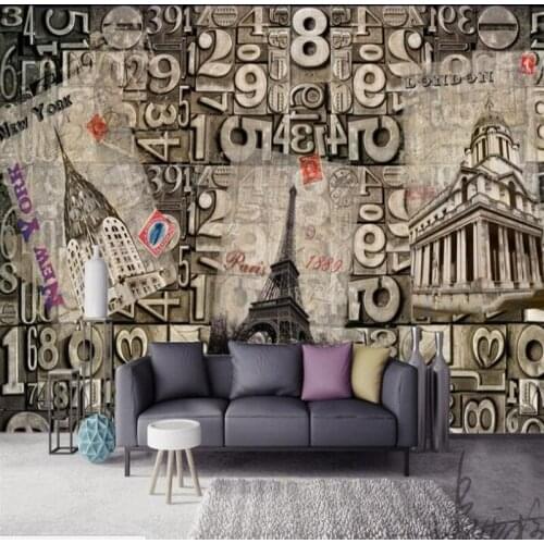 Wellyu Customized large - scale murals European and American style retro 3D metal digital wall wallpaper non - woven