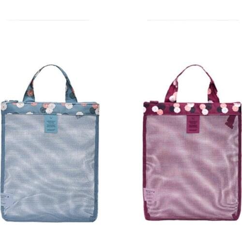 Outdoor Storage Bag Summer Swimming Beach Mesh Sundries Wash Handbag Travel Clothing Storage Sports Fitness Bag Accessories