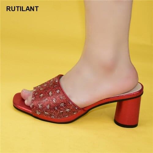 Latest Ladies Shoes for Party Daily Slippers for Ladies Shoe Italian High Heels Autumn Slipper for Wedding Nigerian Party Pumps