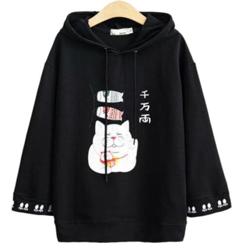 MERRY PRETTY Women Harajuku Cartoon Printed Hooded Sweatshirts 2018 Long Sleeve Cute Hoodies Femme Kawaii Pullovers Tracksuit
