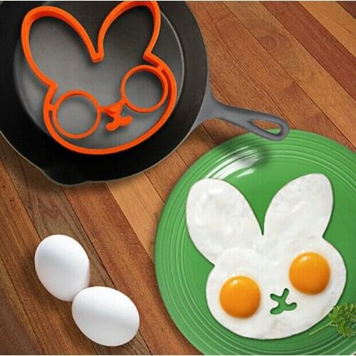 100 pcs Rabbit Fried Egg Omelette Mold egg shaper egg ring silicone mold Pancake Ring Shaper cooking tools For Children lin5147