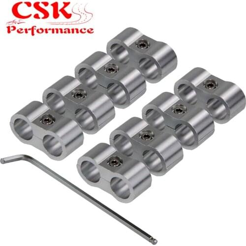 4pcs AN4 11mm Braided Hose Separator Clamp Fitting Adapter Bracket Blue/Black/Sliver/Red