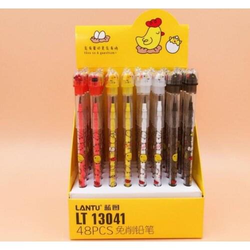4PCS/Set Non-sharpening Pencil Cute Stationery Cartoon Pencil Plastic Pencil Student School Office Stationery