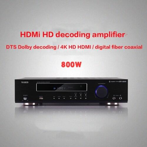 800W DTS Dolby HD Decoding 5.1 Bluetooth Amplifier AV-638 Amplifier Home High Power Professional Digital Amplifier Fiber Coaxial