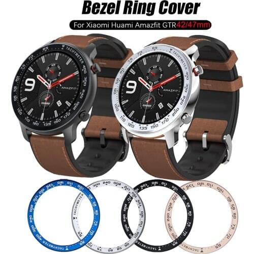 Watch Accessories For Xiaomi Huami Amazfit GTR 42 47mm Metal Outer Edge Bezel Ring Dial Scale Speed Tachymeter Case Protection