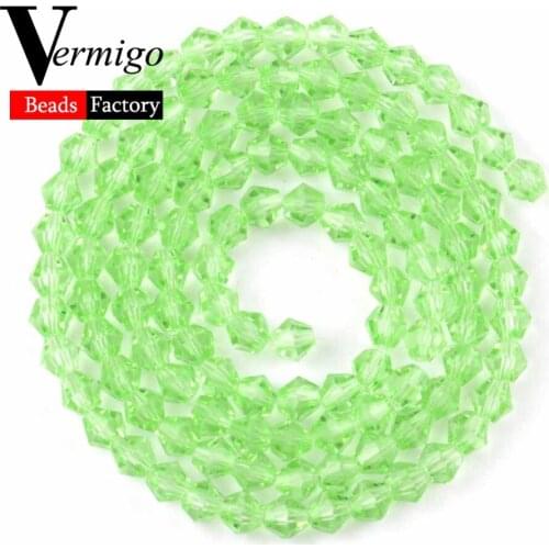 4mm Light Green Color Bicone Austria Crystal Glass Beads For Needlework 110pcs Charm Loose Spacer Beads Diy Jewelry Making