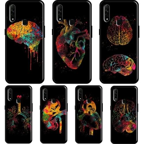 Human Heart Brain Lungs For OPPO Find X3 Pro A5 A9 A53 A31 2020 A1K A3S A5S A15 A52 A72 A83 A91 F5 Reno 2 Z Case