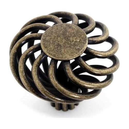 European style Furniture Drawer Pull Handle Antique Birdcage Iron Material ( D:45MM H:40MM )