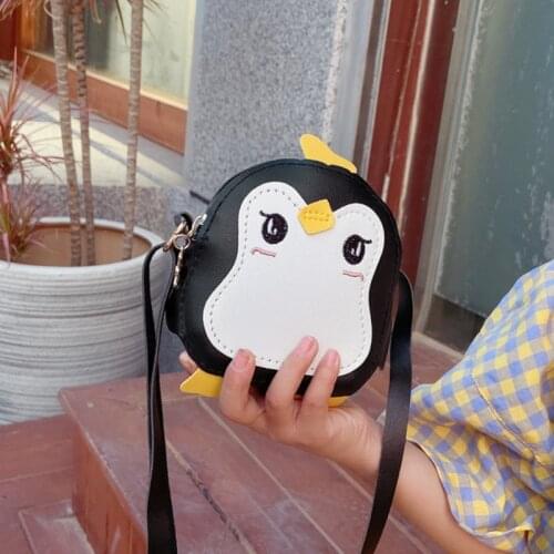 Lovely Childrens Girls Crossbody Bags Cute Cartoon Penguin Kids Gift Coin Purse Lovely Baby Boys Mini Accessories Shoulder Bag