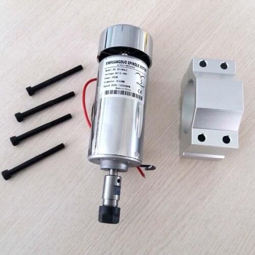 Air cooled 400W DC Spindle Motor 0.4KW 12-48V DC ER11 collect + 52mm Mount bracket fixture for PCB CNC Mahine
