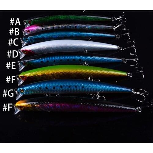 Hot Sale 8pcs 13cm 15g Big Long Floating Fishing Minnow VIB Sea Fishing Lure Bait 3D Eyes Strong Hook Lure For Sea Fishing Pesca