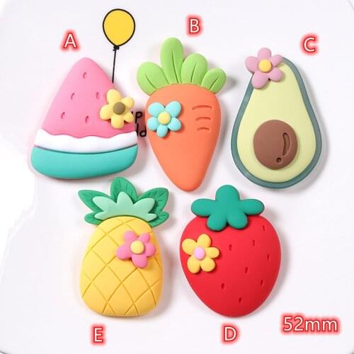 Cabochons Food Fruit 2pcs Big Resin Crafts Embellishment Flatback Cabochon DIY Mobile Phone Scrapbooking Decoration