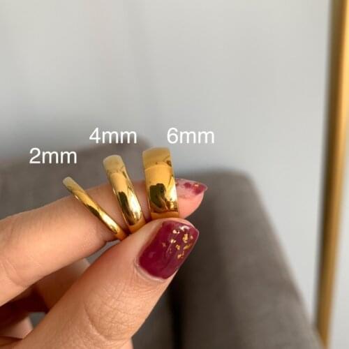 Stainless Steel Rings Gold Anti-allergy Smooth Simple Wedding Couples Rings Bijouterie Wholesale bijoux