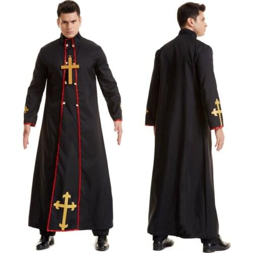 Halloween Adult Costume Male Priest Missionary Easter Jesus Cosplay Performance Costume