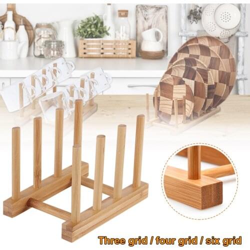 Kitchen Dish Drain Rack Dinnerware Storage Organizer Tray Plate Drying Shelf Wooden Book Cups Display Stand Drainer Holder