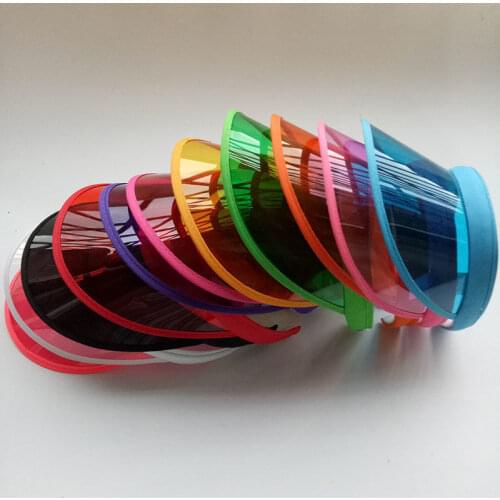 2021 Summer Anti-Uv Sun Hat For Women and Men Transparent Empty Top Plastic PVC Visor Caps Outdoor Sport Sunshade Golf Cap